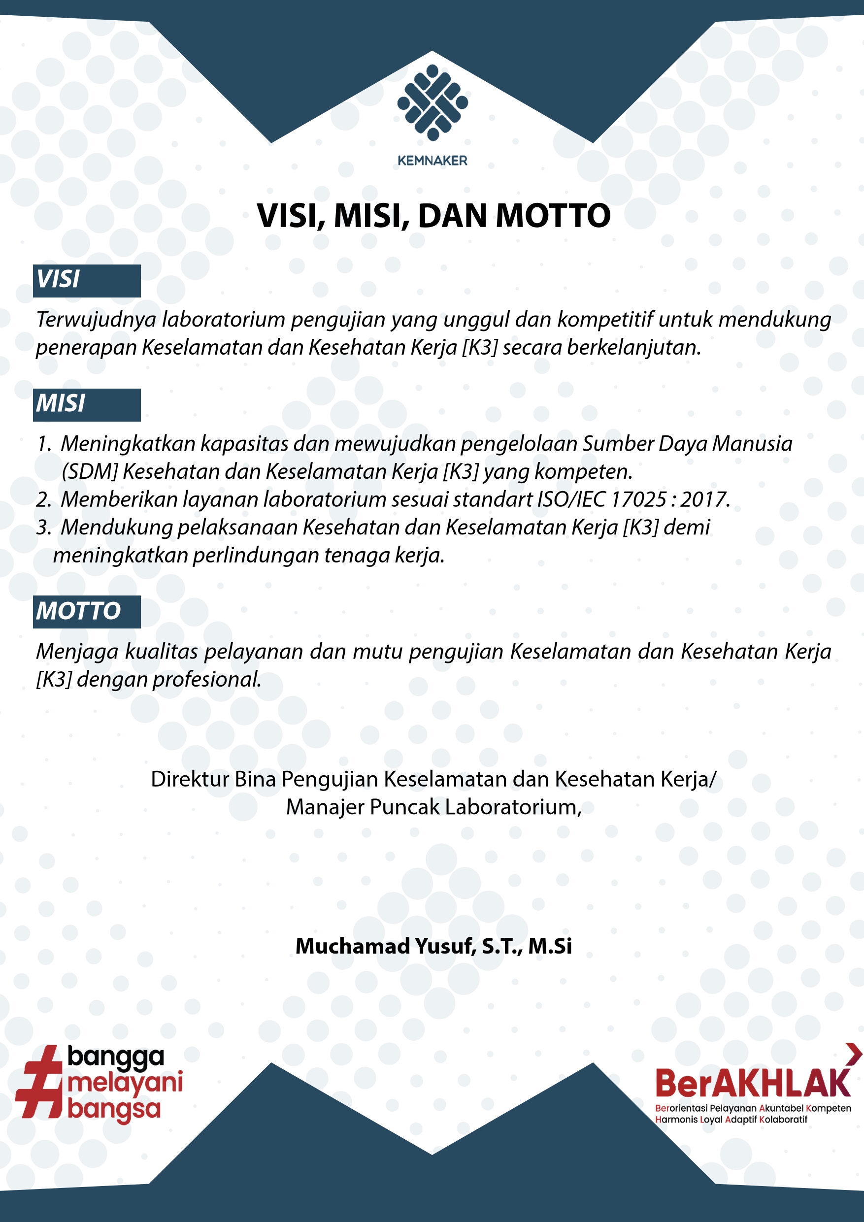 Visi, Misi, dan Motto Balai K3 Surabaya